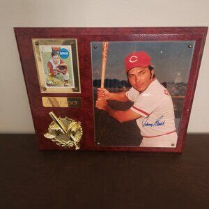 framed collectible display photo of Johnny Bench baseball legend signed READ
